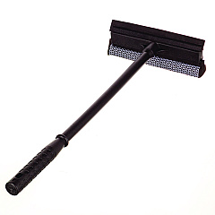 Unger Auto Squeegee, 8" Rubber Blade, 8" Mesh Scrubber, 21" Plastic Handle with Grip, Black (AUSQ0EA)