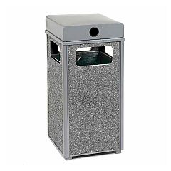 Global Industrial Stone Panel All Weather Trash Receptacle Urn, 24 gal, Steel, Gray (238241GY)