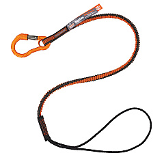ergodyne Squids 3104F(x) Tool Lanyard with Carabiner/Choke Loop, 10 lb Max Working Capacity, 38" to 48" Long, Gray/Orange (19804)