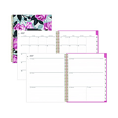 Blue Sky Roosevelt Pink Academic Weekly/Monthly Planner, Floral Artwork, 11" x 8.5", Pink/Gray Cover, 12-Month (July-June): 2024-2025 (128691)