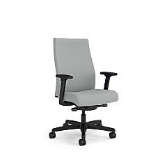 HON Ignition 2.0 Upholstered Mid-Back Task Chair, Up to 300 lbs, 17 to 21.5 Seat Height, Flint Seat and Back, Black Base (I2U2ASX39NTK)