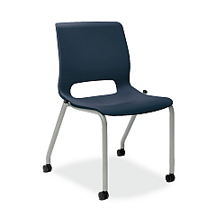 HON Motivate Four-Leg Stacking Chair, Up to 300 lbs, 18" Seat Height, Regatta Seat and Back, Platinum Base, 2/Carton (MG1NSREPLAT)