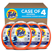 Tide Commercial Power PODS Laundry Detergent, 63 Liquid Pods/Tub, 4 Tubs/Carton (14117)