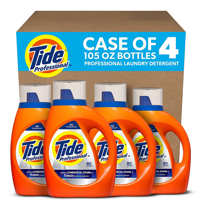 Tide Commercial Liquid Laundry Detergent, 105 oz Pour Bottle, 4/Carton (14116)