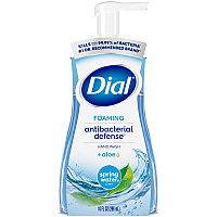 Dial Antibacterial Foaming Hand Wash, Spring Water, 10 oz Pump Bottle, 8/Carton (34739)