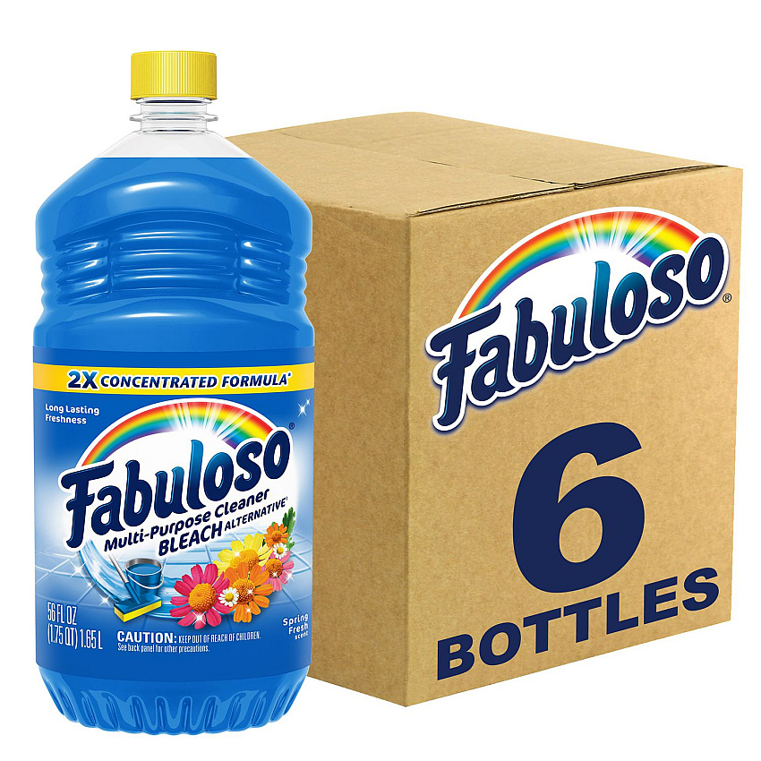 Fabuloso Multi-Use Cleaner, Spring Fresh Scent, 56 oz Bottle, 6/Carton (153099CT)