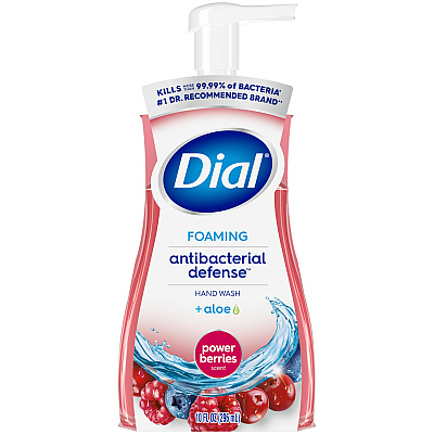 Dial Antibacterial Foaming Hand Wash, Power Berries, 10 oz, 8/Carton (34727)