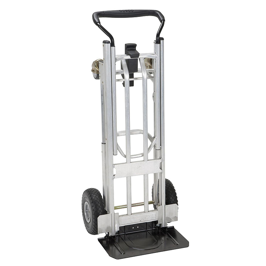 COSCO Heavy Duty 4-in-1 Truck, Supports 800 lb (Hand Truck) 1,000 lb (Cart/Platform Truck), 19.69" x 18.7" x 48.31", Silver/Black (12323ASB1E)