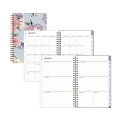 Blue Sky Tula Weekly/Monthly Planner, Floral Artwork, 8" x 5", Purple/Pink/White Cover, 12-Month (Jan to Dec): 2025 (143974)