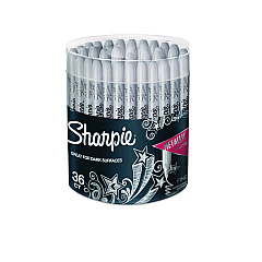 Sharpie Metallic Fine Point Permanent Markers, Metallic Silver, 36/Pack (9597)