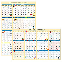 House of Doolittle Recycled Academic Seasonal Laminated Wall Calendar, Illustrated Seasons, 24 x 37, 12-Month (July to June), 2024 to 2025 (39835)