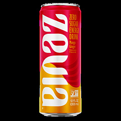 Zevia Zero Sugar Naturally Sweetened Energy Drink, Mango Ginger, 12 oz Can, 12/Carton (0195112)