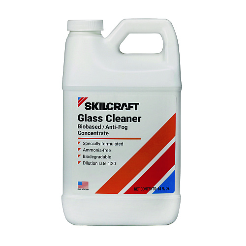 AbilityOne 7930016909999, SKILCRAFT Biobased Glass Cleaner Concentrate, 0.5 gal Bottle, 6/Pack
