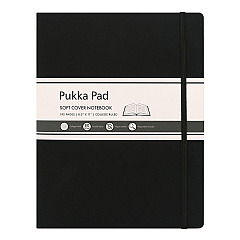 PUKKA PAD Soft Cover Notebook, College Rule, Black Cover, (96) 11 x 8.5 Sheets (9942SIG)