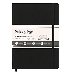 PUKKA PAD Soft Cover Notebook, College Rule, Black Cover, (96) 8.2 x 5.11 Sheets (9940SIG)