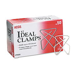 ACCO Ideal Clamps, Small (No. 2), Silver, 50/Box (72620)