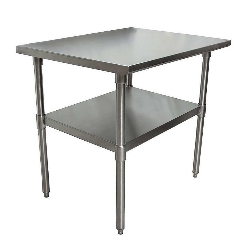 BK Resources Stainless Steel Flat Top Work Tables, 36w x 30d x 36h, Silver, 2/Pallet (2VT3630)