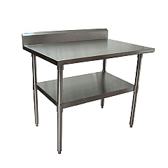 BK Resources Stainless Steel 5" Riser Top Tables, 48w x 30d x 39.75h, Silver, 2/Pallet (2VTR54830)