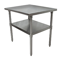 BK Resources Stainless Steel Flat Top Work Tables, 24w x 24d x 36h, Silver, 2/Pallet (2VT2424)