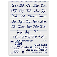 Pacon Chart Tablets, Presentation Format (1" Rule), 24 x 32, White, 25 Sheets, 12/Carton (74610CT)