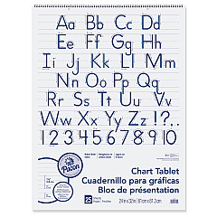 Pacon Chart Tablets, Presentation Format (1.5" Rule), 24 x 32, White, 25 Sheets, 12/Carton (74710CT)