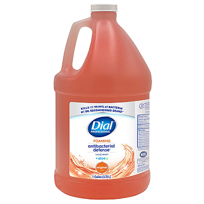 Dial Antibacterial Foaming Hand Wash, Plus Aloe, Original, 1 gal, 4/Carton (35452)