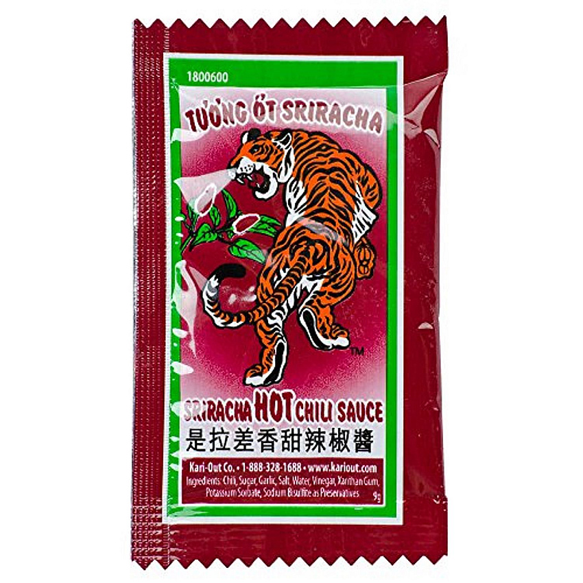 Kari-Out Siracha Sauce, 9 g Packet, 200/Carton (1800600)