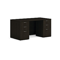 HON Mod Double Pedestal Desk Bundle, 60" x 30" x 29", Java Oak (LDS6030BBFJA)