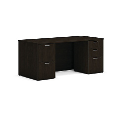 HON Mod Double Pedestal Desk Bundle, 66" x 30" x 29", Java Oak (MOD005)