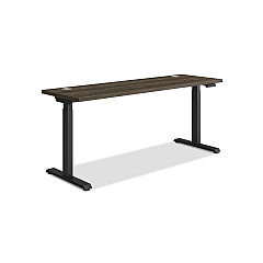 HON Coordinate Height Adjustable Desk Bundle 2-Stage, 70" x 22" x 27.75" to 47", Florence WalnutBlack (HAT2SFLB2270)