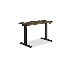 HON Coordinate Height Adjustable Desk Bundle 2-Stage, 46" x 22" x 27.75" to 47", Florence WalnutBlack (HAT2SFLB2246)