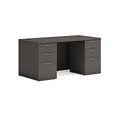 HON Mod Double Pedestal Desk Bundle, 60" x 30" x 29", Slate Teak (MOD177)