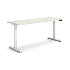 HON Coordinate Height Adjustable Desk Bundle 2-Stage, 70" x 22" x 27.75" to 47", Silver Mesh/Designer White (HAT2SMDW2270)