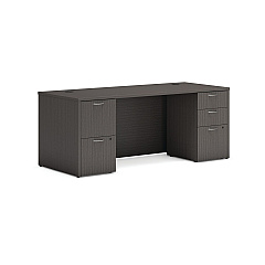 HON Mod Double Pedestal Desk Bundle, 72" x 30" x 29", Slate Teak (MOD007)