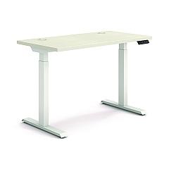 HON Coordinate Height Adjustable Desk Bundle 2-Stage, 46" x 22" x 27.75" to 47", Silver Mesh/Designer White (HAT2SMDW2246)