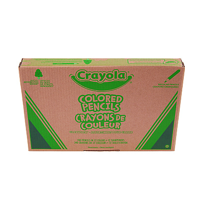 Crayola Color Pencil Classpack Set with (240) Pencils and (12) Pencil Sharpeners, Assorted Lead and Barrel Colors, 240/Pack (687506)