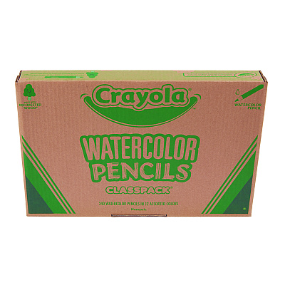 Crayola Watercolor Pencil Classpack, 3.3 mm, Assorted Lead and Barrel Colors, 240/Pack (687507)