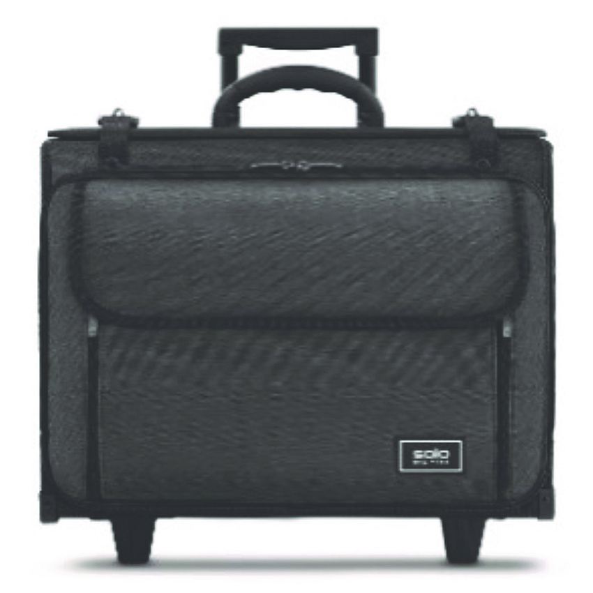 SOLO Morgan Recycled Rolling Catalog Case, Fits Devices Up to 17.3", 18.13 x 7.13 x 13.5, Black/Gray (B151410)