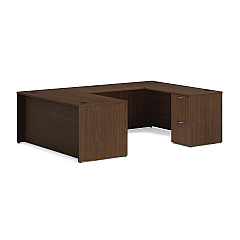 HON Mod U-Station Bundle, 66" x 96" x 29", Sepia Walnut (MOD079)