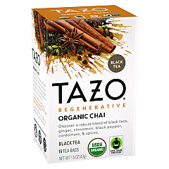 Tazo Tea Bags, Organic Chai, 16/Box, 6 Boxes/Carton (00305)