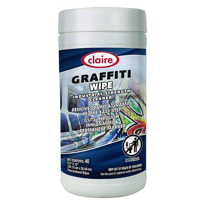 Claire Graffiti Wipe, 1-Ply, 12 x 9.5, Mild Scent, Purple, 6/Carton (963)