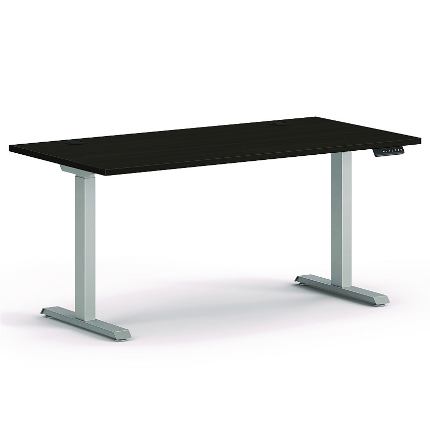 HON Mod Height Adjustable Desk Bundle, 60" x 30" x 27.5" to 46.75", Java Oak/Silver (MOD056)