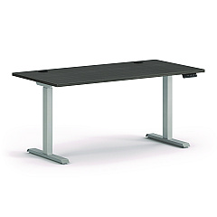 HON Mod Height Adjustable Desk Bundle, 60" x 30" x 27.5" to 46.75", Slate Teak/Silver (MOD052)