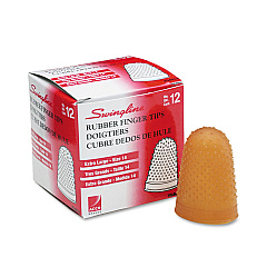 Swingline Rubber Finger Tips, 14 (X-Large), Amber, Dozen (54014)