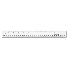 Westcott Clear Flexible Acrylic Ruler, Standard/Metric, 12" Long, Clear (10562)