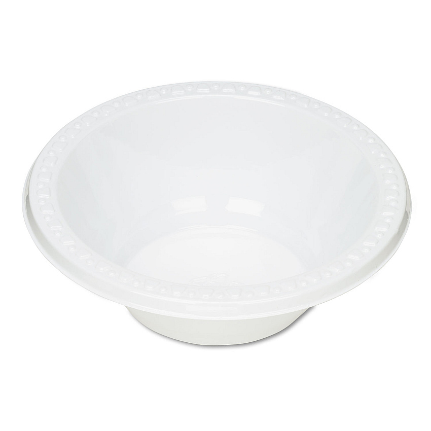 Tablemate Plastic Dinnerware, Bowls, 12 oz, White, 125/Pack (12244WH)