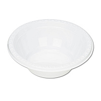 Tablemate Plastic Dinnerware, Bowls, 5 oz, White, 125/Pack (5244WH)