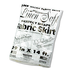 Tablemate Table Set Linen-Like Table Skirting, Polyester, 29" x 14 ft, White (LS2914WH)