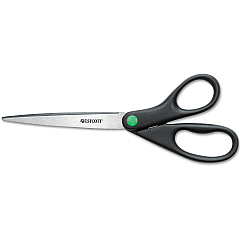 Westcott KleenEarth Scissors, 9" Long, 3.75" Cut Length, Black Straight Handle (13138)