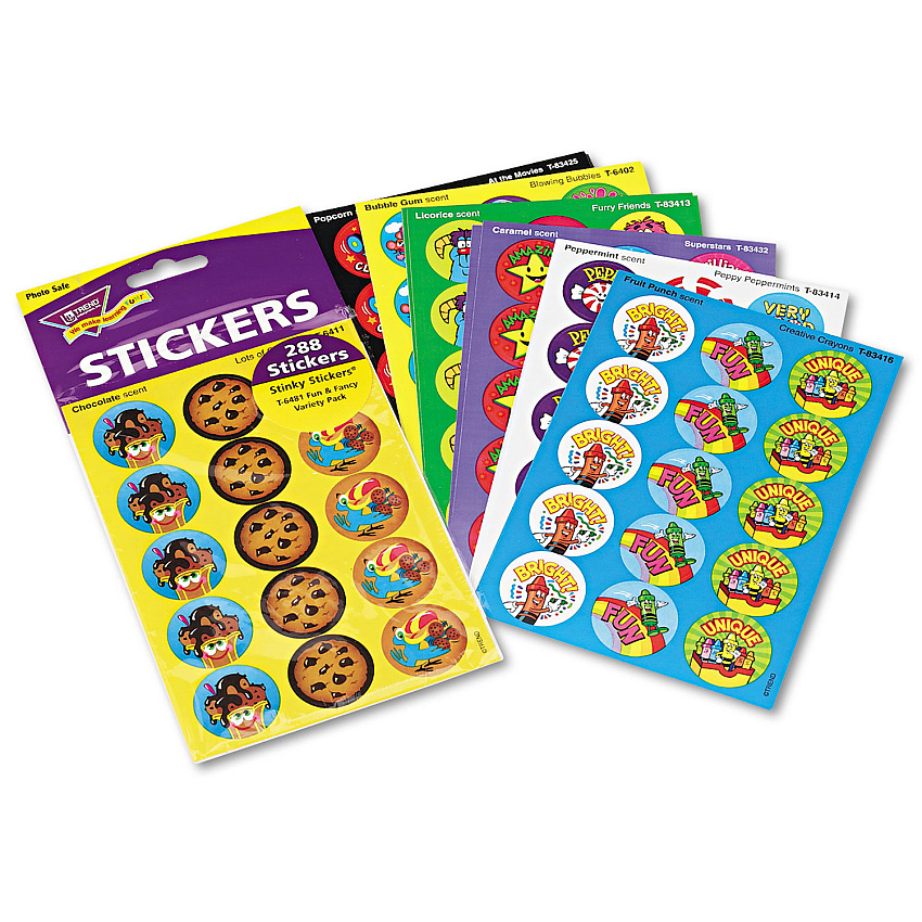 TREND Stinky Stickers Variety Pack, Colorful Favorites, Assorted Colors, 300/Pack (T6481)